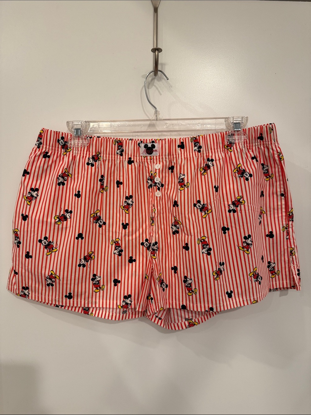 Disney Red and White Striped Mickey Mouse Lounge Shorts